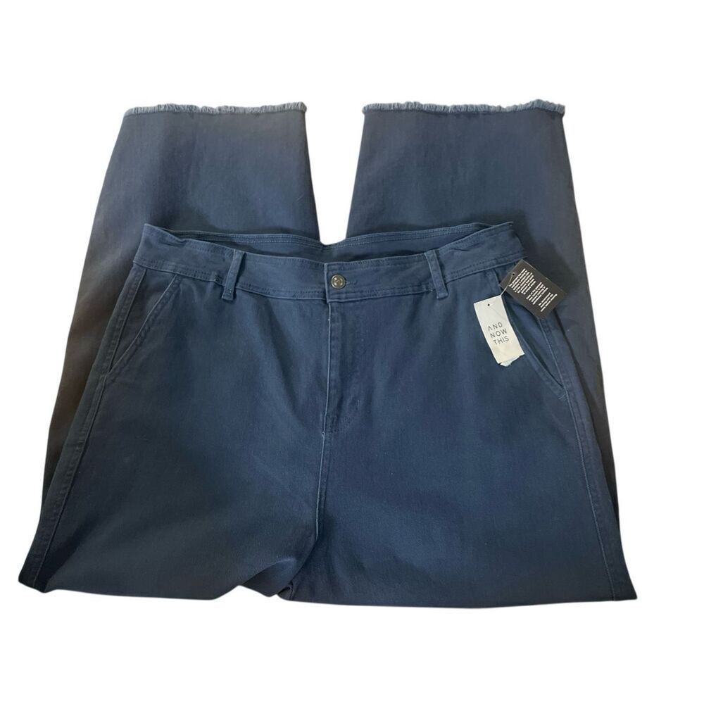 And Now This blue pants raw hem sz 16 NWT